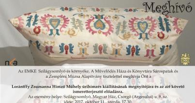 Úrihímzéses terítők tárlata Szilágysomlyón