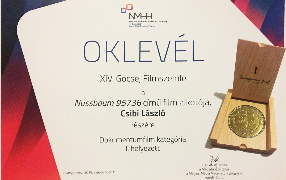 Csibi László Nussbaum 95736 című filmjét is díjazták a XIV. Göcsej Filmszemlén